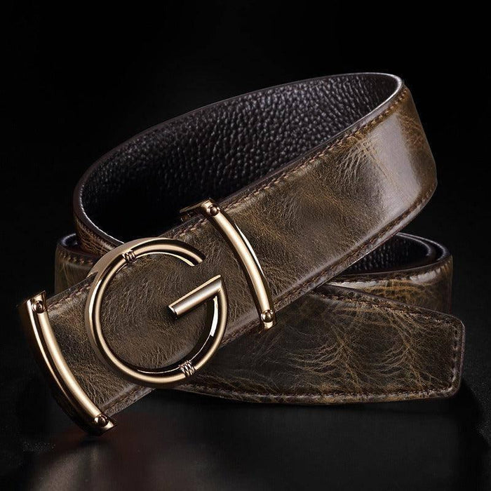 Luxury Leather Suit Belt For Men, Giuseppe Model