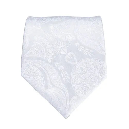 White Festive Silk Tie for Men Elegant Classy Accessory