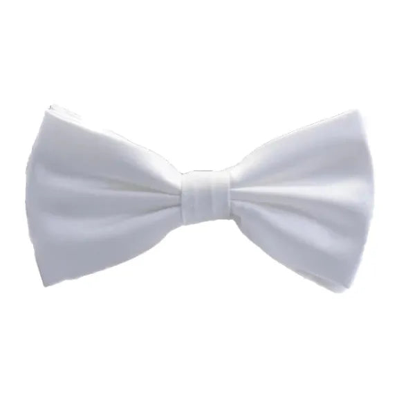 White Silk Pre-Tied Bow Tie for Classy Men