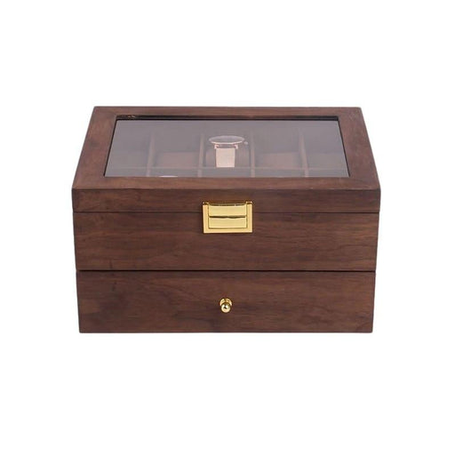 Wooden Storage Case with 14 Slots, Safe Watch Organizer