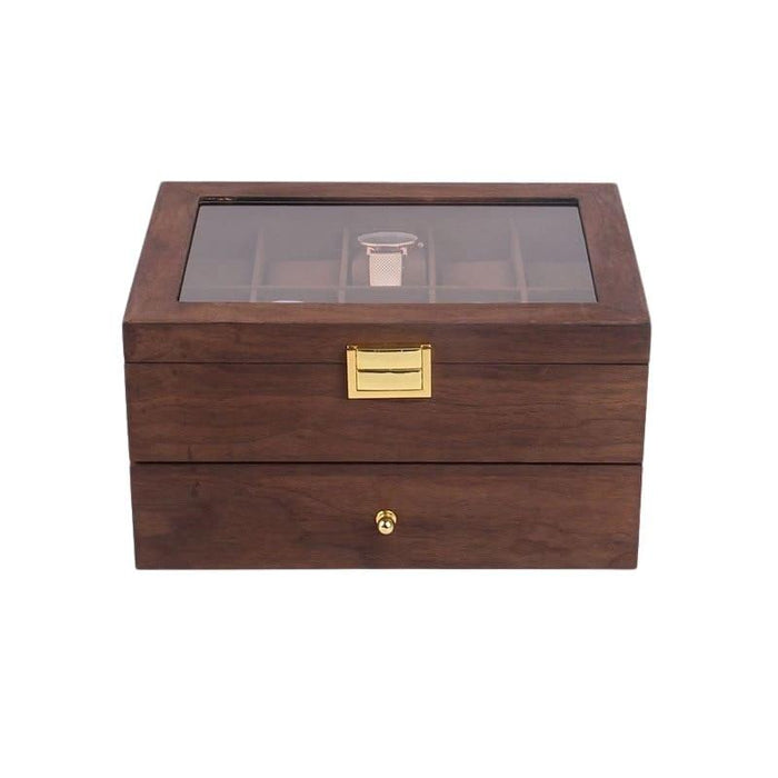 Wooden Storage Case with 14 Slots, Safe Watch Organizer