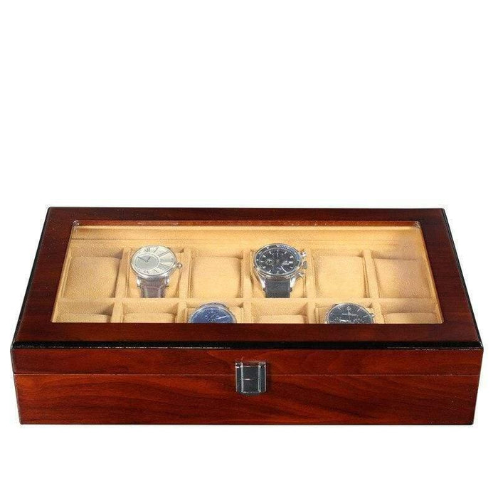 Uniqiue Wooden Watch Storage Box Holder with 12 Slots