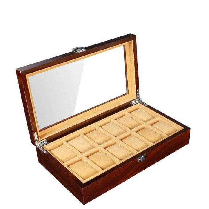 Uniqiue Wooden Watch Storage Box Holder with 12 Slots