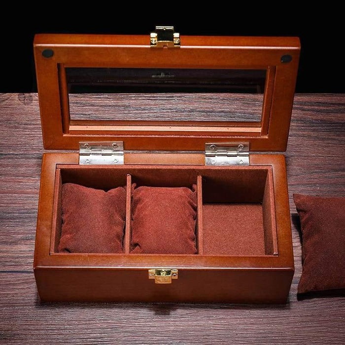 High-Quality Wooden Watch Storage Box with 3 Slots