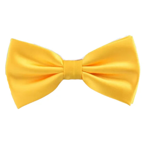Mens Yellow Silk Pre-Tied Bow Tie - Classy Formal Accessory