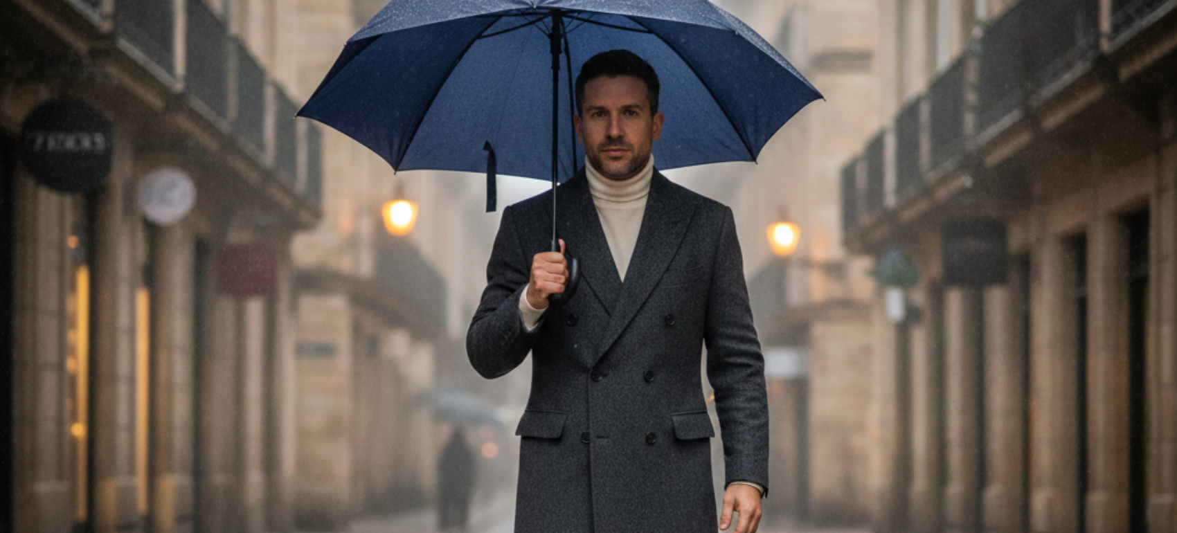  Understated Color Palettes of Luxury Umbrellas Complement Tailored Outerwear