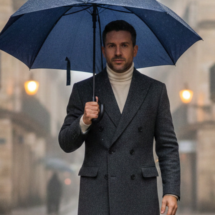  Understated Color Palettes of Luxury Umbrellas Complement Tailored Outerwear