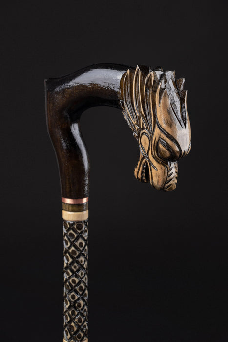 Mythical Wolf Steampunk Cane , Hand Crafted Walking Canes