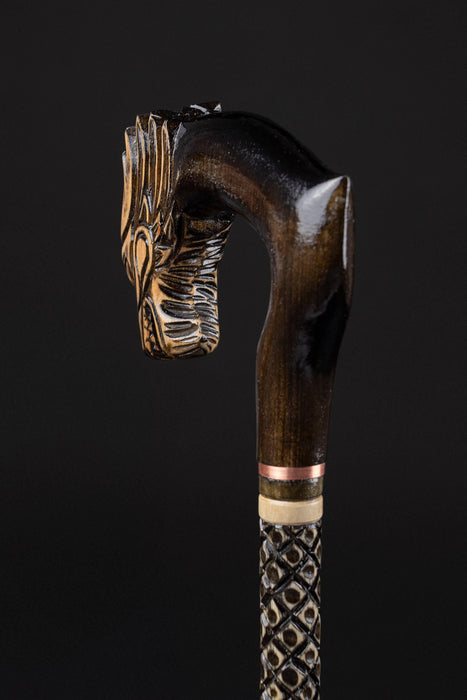 Mythical Wolf Steampunk Cane , Hand Crafted Walking Canes