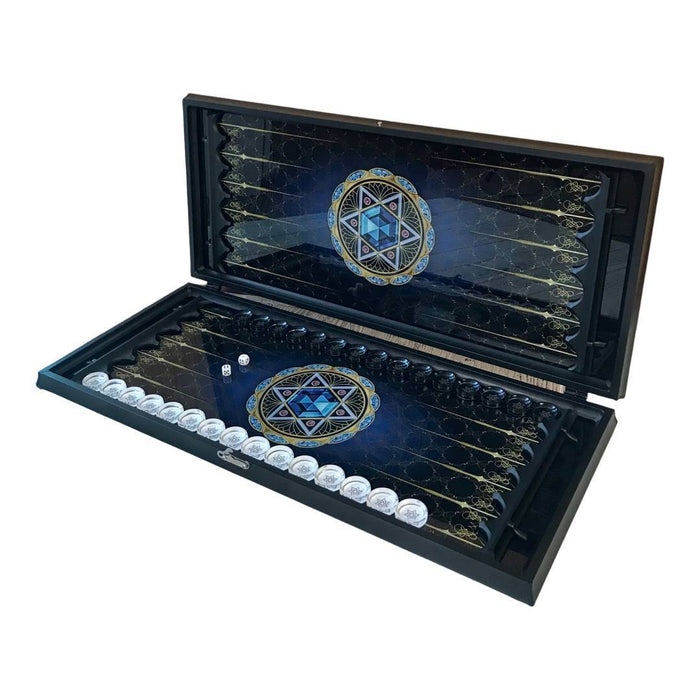 Sleek glass backgammon board