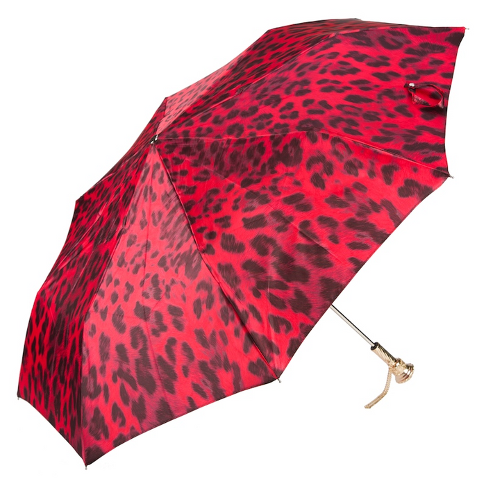 B&R Animalier Print Jewel Brass Folding Umbrella