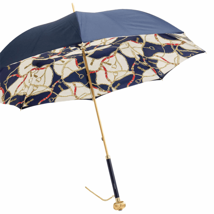 Navy Bridles Jeweled Luxury Elegant Umbrella