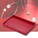 Red jewelry display tray with stackable design