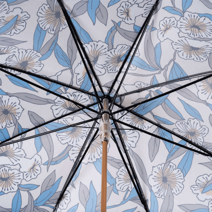 Grey Cat Flower Print Umbrella - Luxury Gift