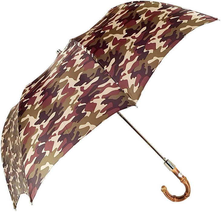 Stylish and Functional Camouflage Folding Umbrella with Bamboo Handle