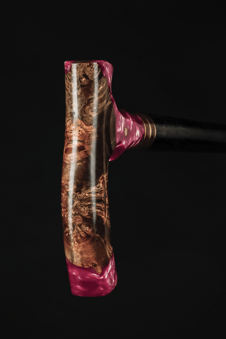 Pink Resin Walking Stick, Art Walking Cane For Young People