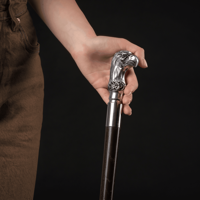 Victorian Eagle Walking Stick, Antique Silver