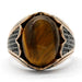 Ring with Tiger Eyes Stone Gemstone Ring