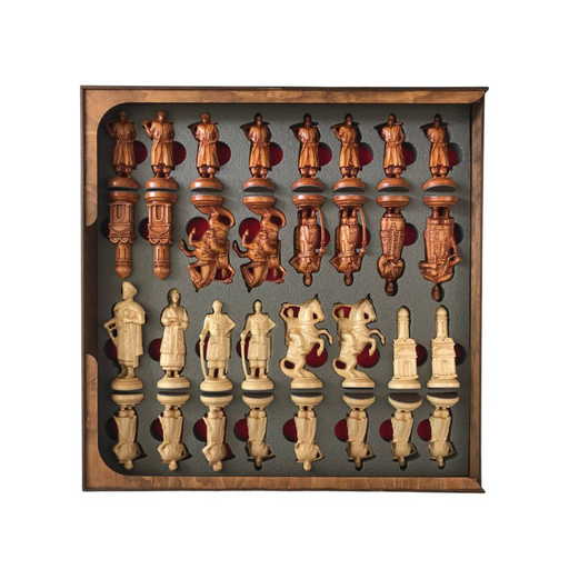 Set of Wooden Chess Pieces