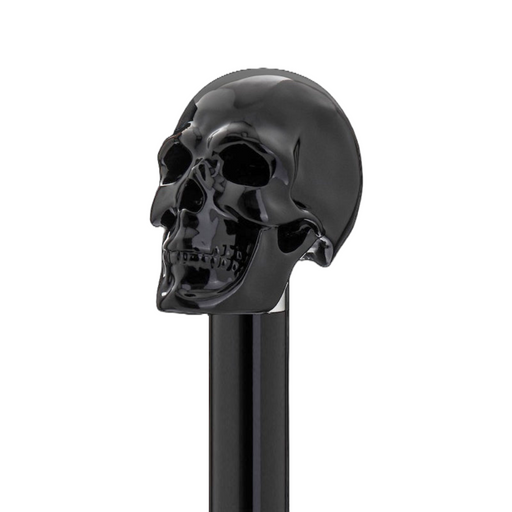 Art black skull head walking stick