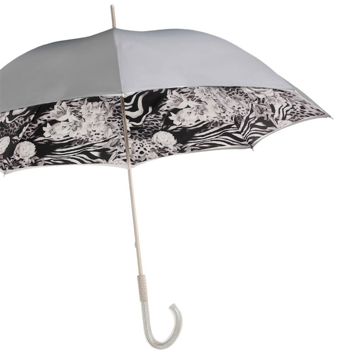 sophisticated grey and silver rose animalier umbrella - women's 