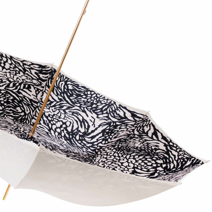 limited edition white zebra print leather umbrella - glamorous 