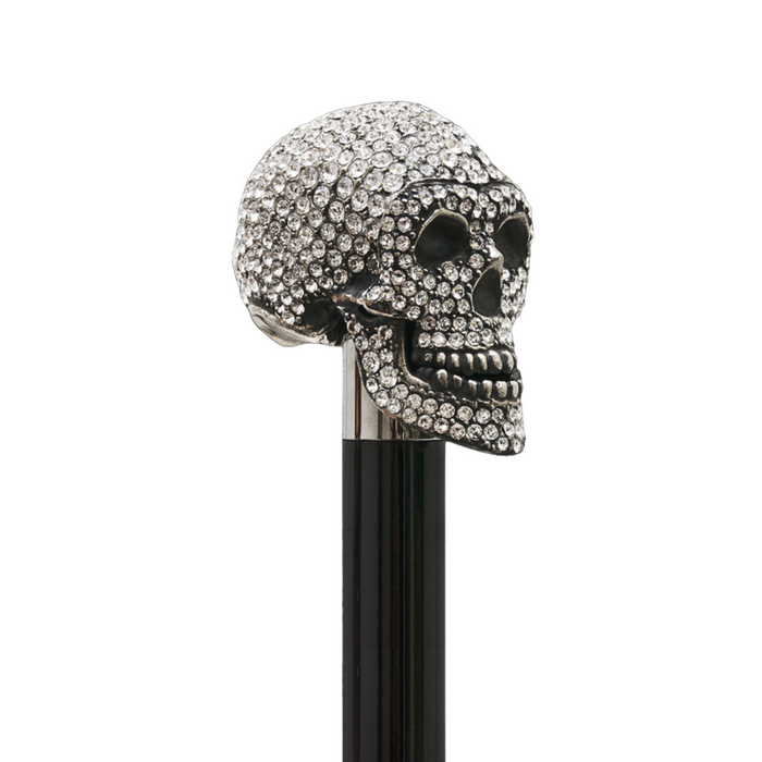 Silver skull cane handle