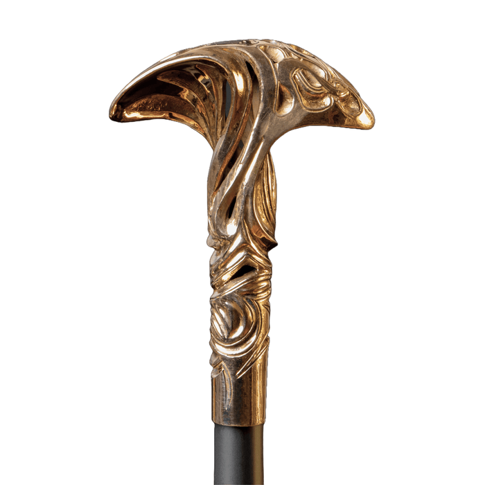 Unusual Walking Stick Comfortable Brass Handle - Nature Inspired