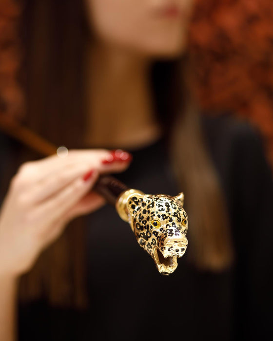 Leopard Print Umbrella with Gold Handle Unique