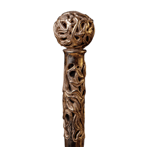 Victorian Antique Walking Stick Presentation Cane - Gold-Tone