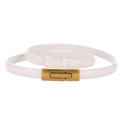 Patent leather skinny belt