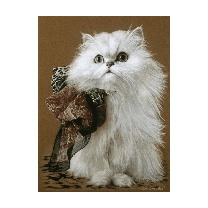 Pastel Realist Beautiful Chanel Cat Art Portrait