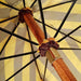 Handcrafted Umbrella - Striped Gold and Dark Brown  - Chestnut Wood-Handle - Artynov | Unique Handmade Accessories