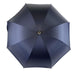 Blue Navy umbrella with Natural Chestnut Wood hand-curved - Artynov | Unique Handmade Accessories