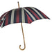 Multicolor Striped Umbrella with Natural Beech Wood Handle