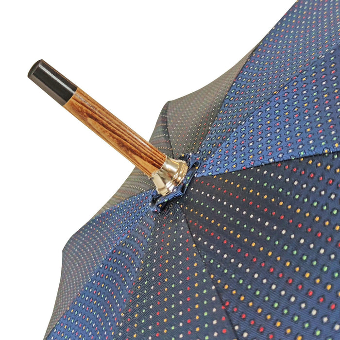 Multicolor Dot Umbrella with Elegant Malacca Wood Handle