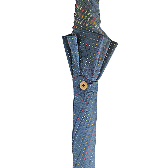 Multicolor Dot Umbrella with Elegant Malacca Wood Handle