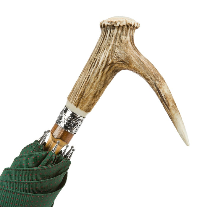 Exclusive Green Umbrella Featuring Deer Antler Handle