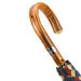 dapper large striped umbrella with chestnut wood handle