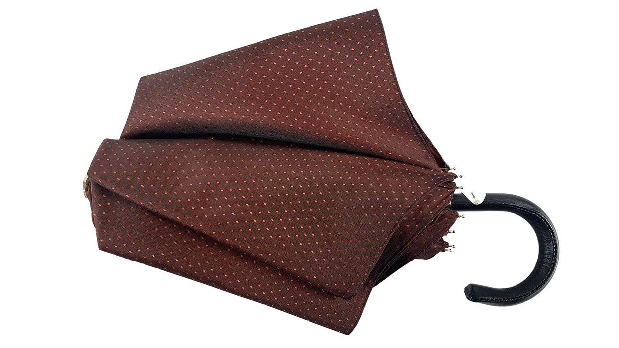 Elegant Burgundy Polka Dot Umbrella - Artynov | Unique Handmade Accessories