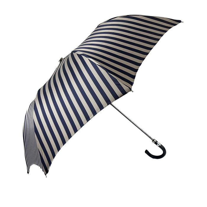 Premium Collection Striped Grey and Blue Men's Folding Umbrella