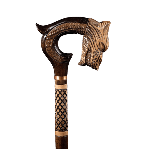 Hand Carved Animal Walking Cane Wolf Walking Stick