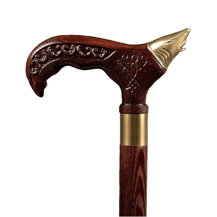 Shark Walking Stick Brass Handle Luxury Stick - Lux