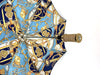 Durable blue umbrella with interior chains design