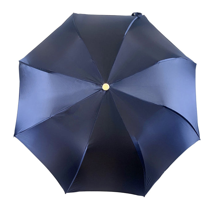 Lightweight blue folding umbrella with chains print
