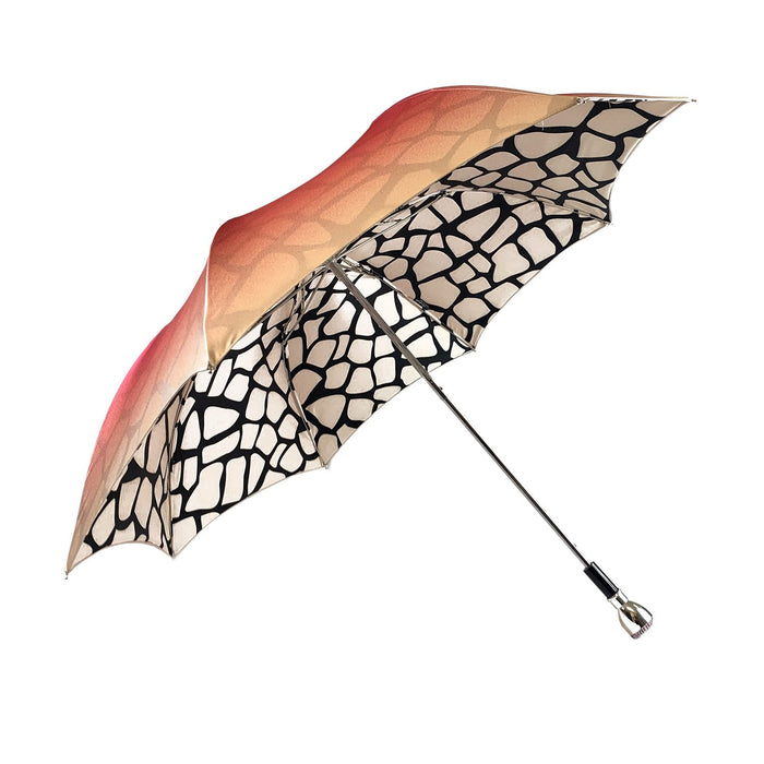 Stylish magenta folding umbrella double canopy