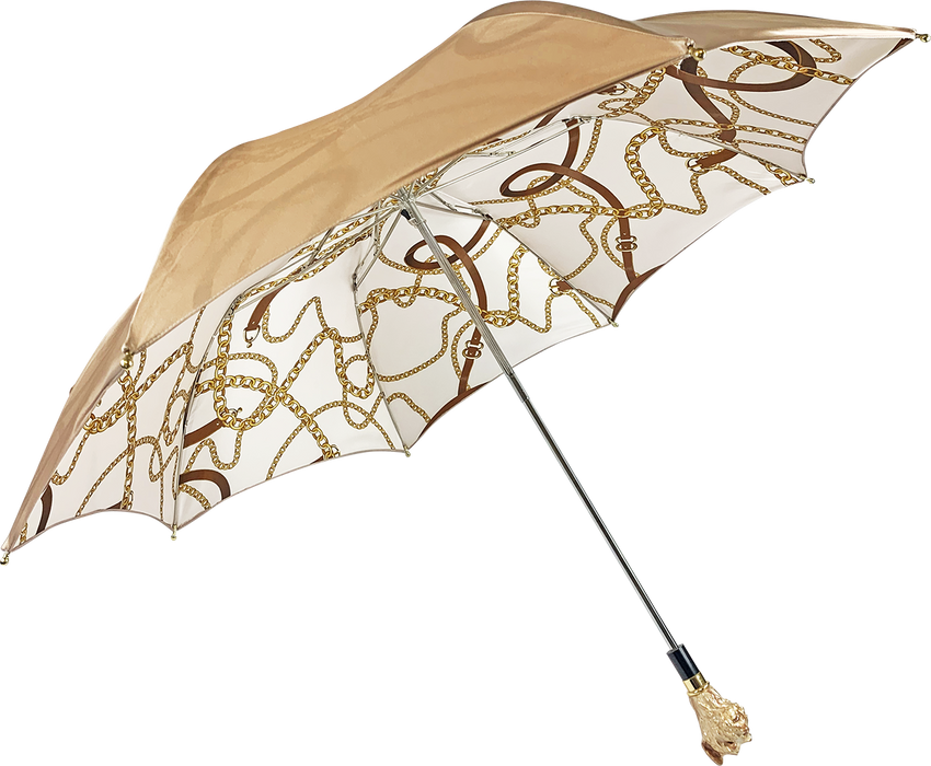 Lightweight umbrella with elegant enameled handle