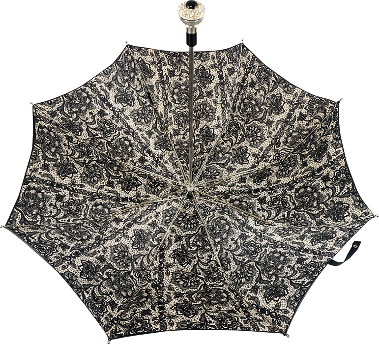 Fashionable umbrellas for rainy days with lace motifs