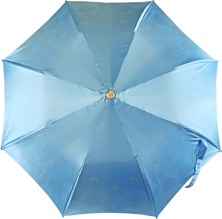 Peacock Design Folding Umbrella with Sapphire Crystals