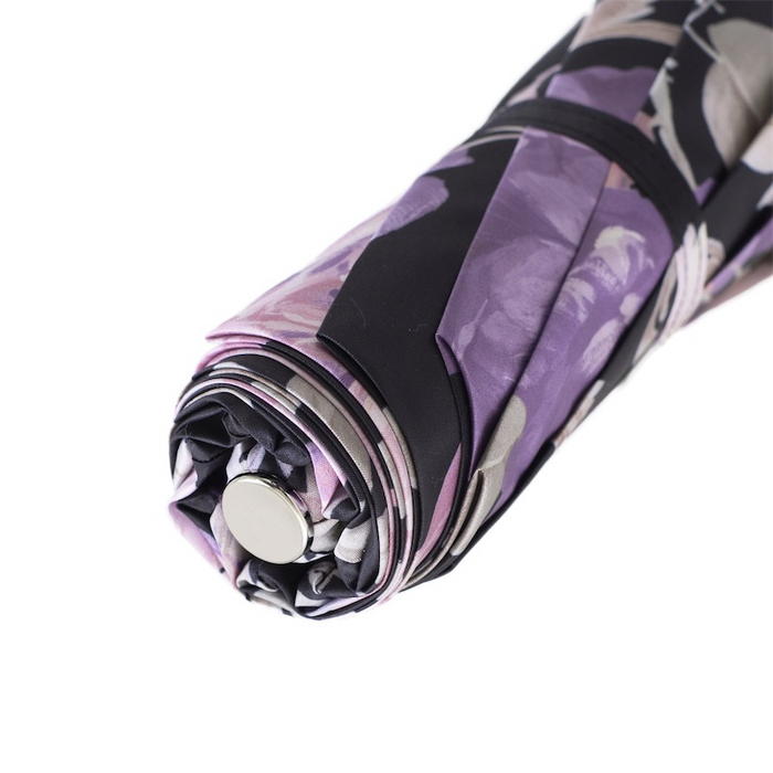 Black Italian Purple Floral Jewel Brass Umbrella